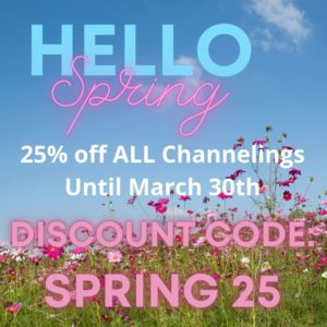 Coupon code for 25% off a channeling in March 2021